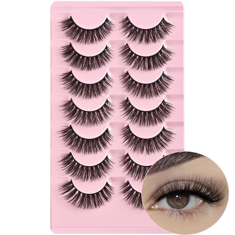 New FARRED Cat Eye Lashes Natural Fake Eyelashes, Short Wispy Lash Strips